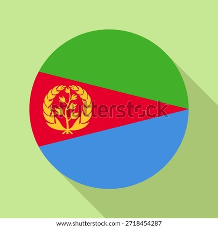 Isolated national flag of Eritrea. Button flag of Eritrea colorful background. Eritrea circle flag vector illustration.