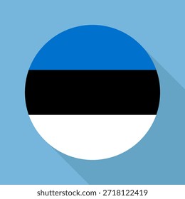 Isolated national flag of Estonia. Button flag of Estonia Colorful background. Estonia circle flag vector illustration.