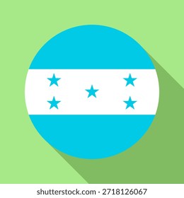 Bandera nacional aislada de Honduras. Bandera de Botón de Honduras Fondo colorido. Ilustración vectorial de la bandera de Honduras.