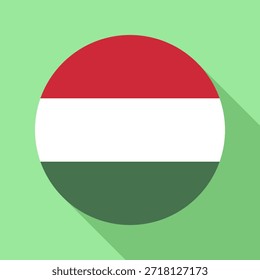 Isolated national flag of Hungary. Button flag of Hungary Colorful background. Hungary circle flag vector illustration.