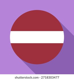 Isolated national flag of Latvia. Button flag of Latvia Colorful background. Latvia circle flag vector illustration.