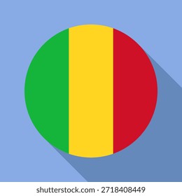 Isolated national flag of Lithuania. Round flag of Lithuania. Lithuania circle flag color background vector illustration.