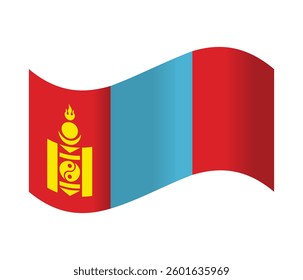 Isolated national flag of Mongolia
