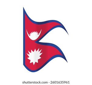 Isolated national flag of Nepal