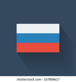 Isolated national flag of Russia. Flat design.