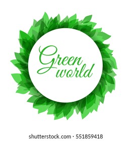 Isolated natural element for your project (web, poster, leaflet, card, etc) with sample text. Green and environmental template in clean design.