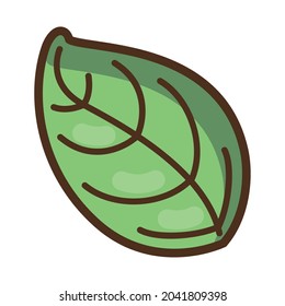 Icono de hoja verde natural aislada