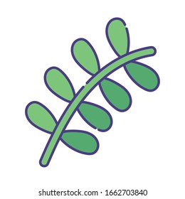 Isolated natural leaf flat style icon design of Floral nature plant garden ornament botany decoration and life theme Vector illustration