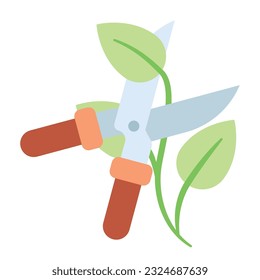 Isolated nature leaf and garden scissors icon Vector illustration