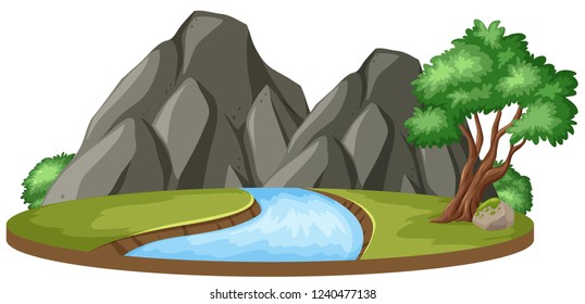 Isolated nature on white background illustration