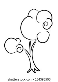 isolated of nature tree drawing