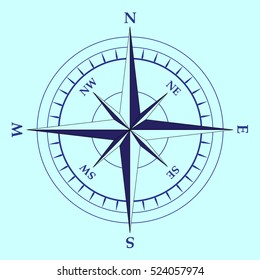 isolated nautical compass equipment in vector format