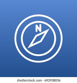 Isolated Navigation Outline Symbol On Clean Background. Vector Compass Element In Trendy Style.