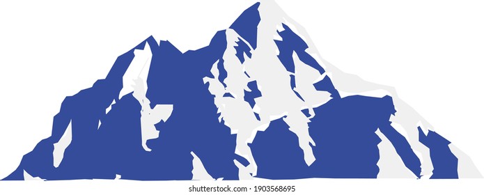 Isolated navy blue mountain vector image graphic
