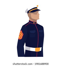 Isolated Navy man of USA