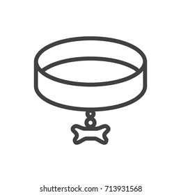 Isolated Neckband Outline Symbol On Clean Background. Vector Collar Element In Trendy Style.