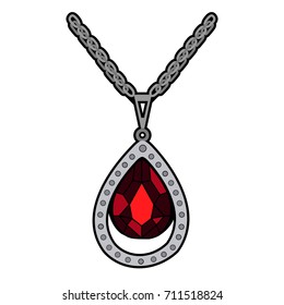 Isolated necklace on a white background, Vector illustration