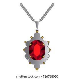 Isolated necklace on a white background, Vector illustration