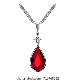 Isolated necklace on a white background, Vector illustration