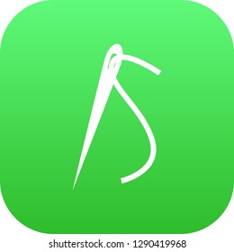 Isolated needle icon symbol on clean background. Vector sewing element in trendy style.