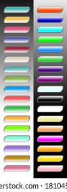 botones de neón aislados gran conjunto para diseño web y multimedia, botones de neón conjunto vector e ilustración para diseño web, botón web creativo moderno
