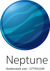 Isolated neptune on white background illustration