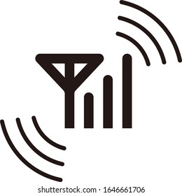 Material de icono de antena de red aislada.