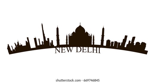 Isolated New Delhi skyline on a white background, Vector illustration