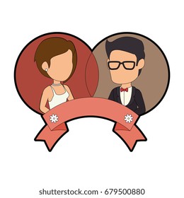 isolated newlywed couple banner