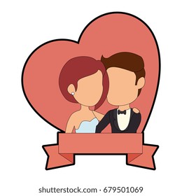 isolated newlywed couple banner