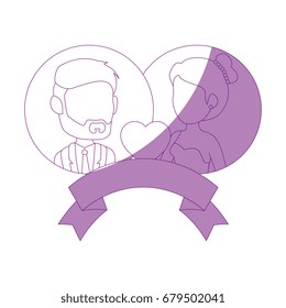 isolated newlywed couple banner