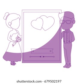 isolated newlywed couple banner