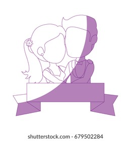 isolated newlywed couple banner