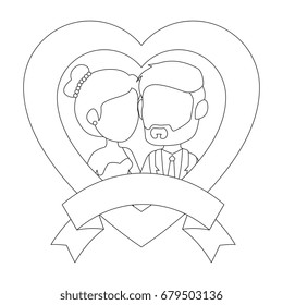 isolated newlywed couple banner