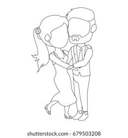isolated newlywed couple dancing