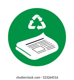 Isolated newspaper with a recyclable icon, Vector illustration