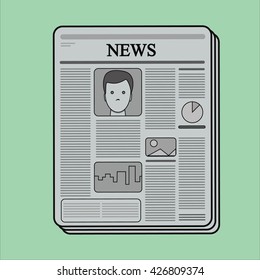 isolated newspaper vector illustration with strokes