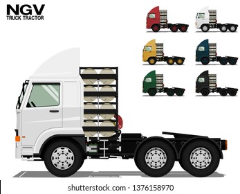 Isolated NGV Truck tractor on transparent background