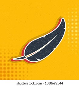 Isolated Nib pop art style vector icon. Plume Vector Element Can Be Used For Nib, Feather, Pen Design Concept. Vector pop art style vector icon