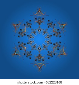 Isolated nice snowflakes on colorful background.Vector illustration. Snowflakes radial background.