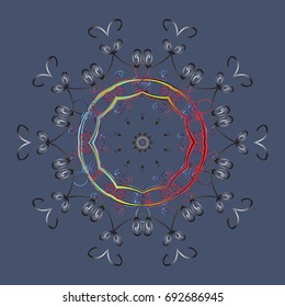 Isolated nice snowflakes on colorful background. Vector illustration. 