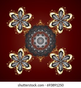 Isolated nice snowflakes on colorful background.Vector illustration. Snowflakes radial background.