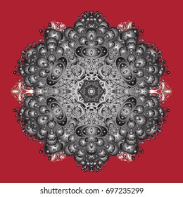 Isolated nice snowflakes on colorful background. Repeated texture for surface, wrapping paper, on colorful background. Winter snowflake, vector background. Vector illustration.