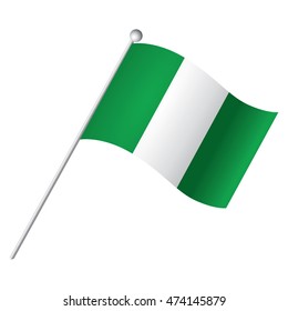 Isolated Nigerian flag, Vector illustration