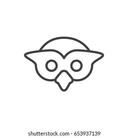 Isolated Night Fowl Outline Symbol On Clean Background. Vector Owl Element In Trendy Style.
