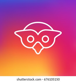 Isolated Night Fowl Outline Symbol On Clean Background. Vector Owl Element In Trendy Style.