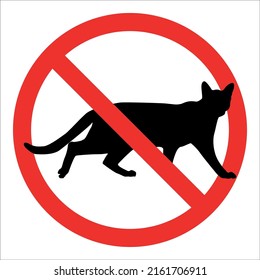Isolated No Cat Sign Illustration Vector