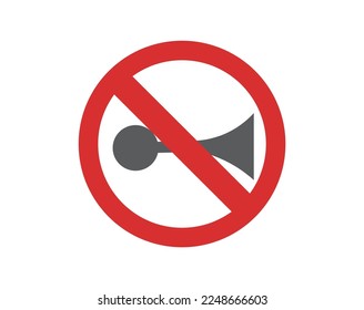 Isolated No Honking symbol. Traffic signal icon.
