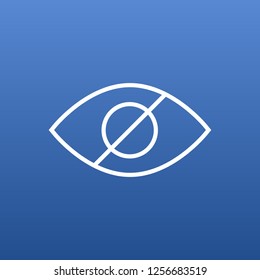 Isolated no looking icon line symbol on clean background. Vector blindness element in trendy style.