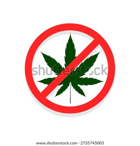 isolated no marijuana leaf prohibited symbol design vector